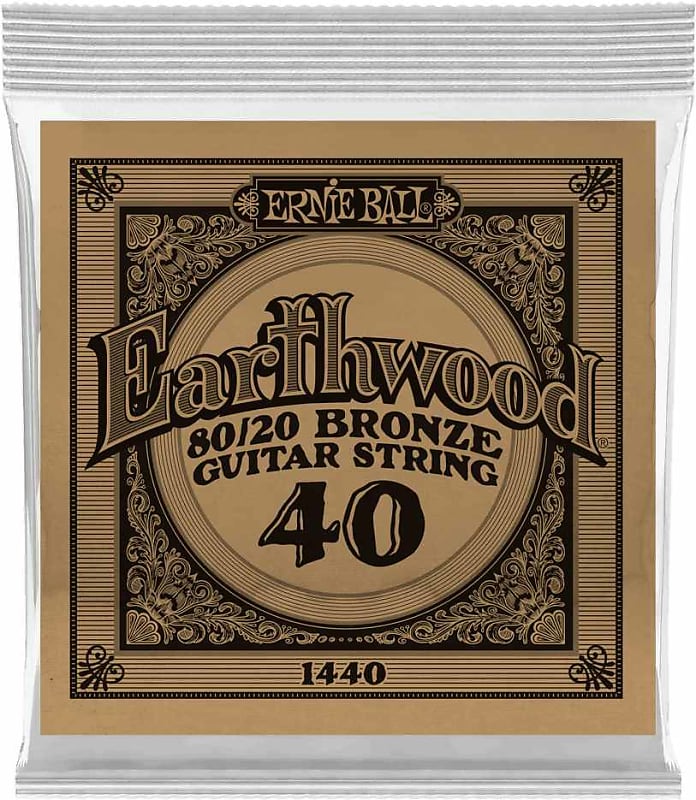 Ernie Ball 1440 - Corde acoustique au détail Earthwood 80/20 Bronze - Filé bronze 040 image 1