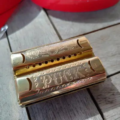 管楽器・吹奏楽器 Hohner Double Puck Harmonica Hohner 553 Double Puck Harmonica, Gold, Key Of G-C Major