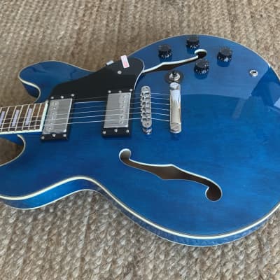 Firefly FF338 Semi-hollow Electric Transparent Blue image 3