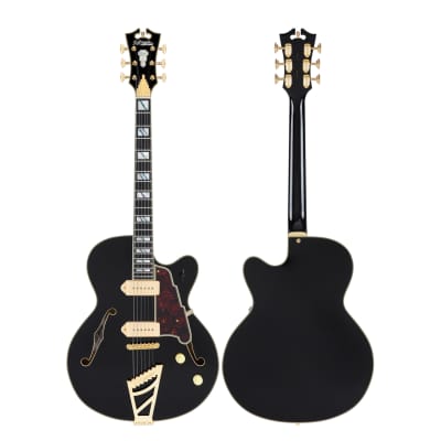 D'Angelico Excel 59 Hollowbody Electric Guitar - Solid Black w/ Stairstep Tailpiece  DAE59SBK2GT image 16