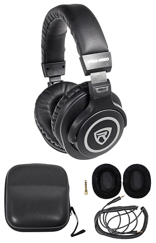 Rockville PRO-M50 Studio Headphones with Detachable Coil Cable, Case+Extra Ear Pad image 1