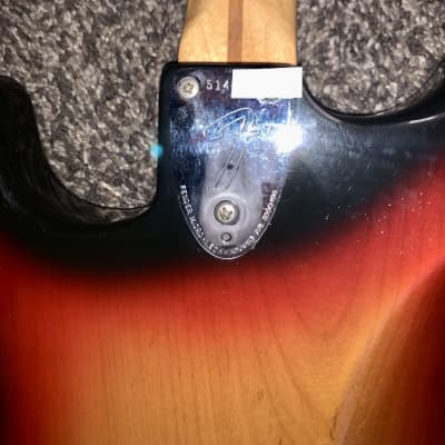 Vintage 1973 fender Stratocaster maple Fretboard electric.guitar hardtail  made in the usa  Sunburst image 8