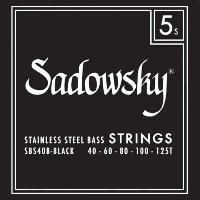 SADOWSKY SBS 40B-1 Black Label Taperwound 040-125 Saiten für 5-string E-Bass for sale