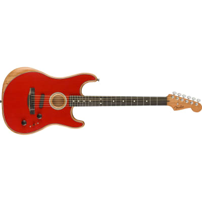 Fender American Acoustasonic Strat Guitar, Ebony Fretboard, Dakota Red (B-STOCK) image 1