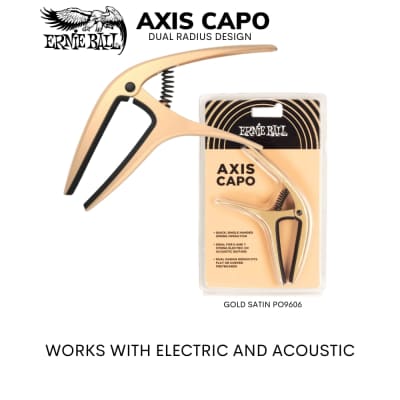 Ernie Ball Gold Satin Axis Spring Loaded Capo For Acoustic/Electric Guitar 9606 image 1