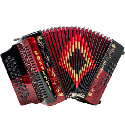 Rossetti 31 Button Accordion 12 Bass FBE Red and Black image 2