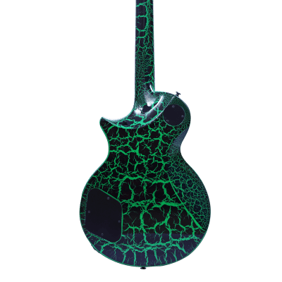 10S GF Modern 1988 Metal Single Cutaway Electric Guitar Green Crackle image 3