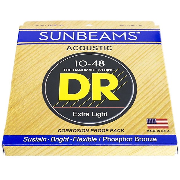DR RCA-10 Sunbeams Phosphor Bronze Acoustic Guitar Strings - Light (10-48) image 1