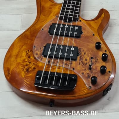 Sterling Music Man StingRay Ray35 HH Roasted Maple, Poplar Burl, Amber for sale