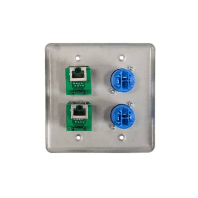 OSP Q-4-2E2PCA Quad Wall Plate w/ 2 Tactical Ethernet and 2 Powercon A image 2