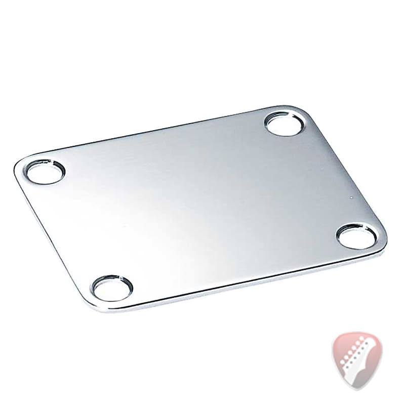 Allparts Chrome Neckplate for Guitar or Bass image 1