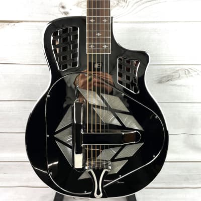 The Royall Resonator Co. Royall Trifecta Mirror Bright Nickel Finish 14 Fret Cutaway Brass Tricone for sale