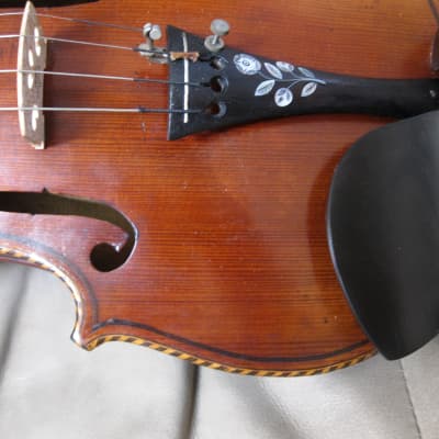 Vintage Violin with Beautiful Inlays, 4/4 c1880 image 20