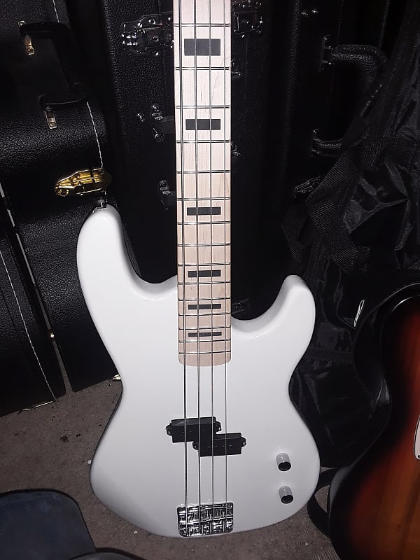 Glarry GP Electric Bass Guitar Without Pickguard White image 1