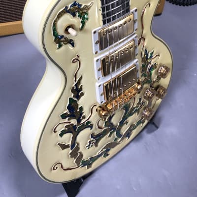 Gibson Les Paul Rare Custom Shop Original One Off Design "Glitter Girls" 1989 Pearl White image 5
