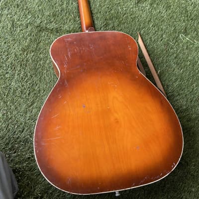 Barclay Parlor  1960s - Red Sunburst Made in USA Harmony Acoustic Parlor image 8