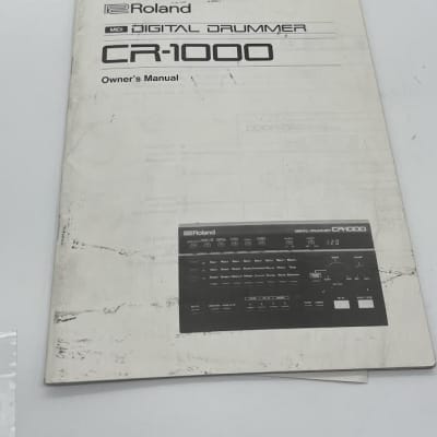 Roland CR-1000 MIDI Digital Drummer Owner's Manual