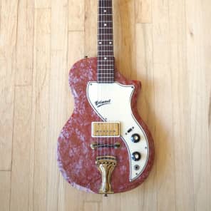 1959 Supro Belmont 1570 Vintage Electric Guitar Maroon Pearloid MOTS Valco USA image 2