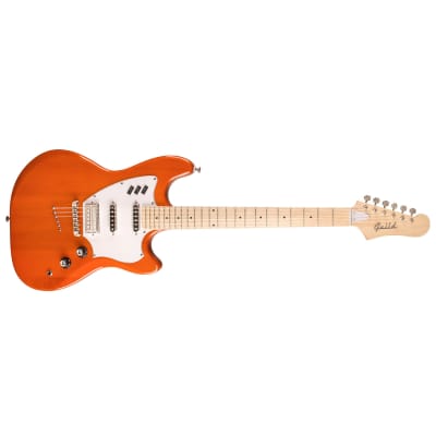 Guild Surfliner Solid Body Electric Guitar, Maple Fretboard, Sunset Orange image 1