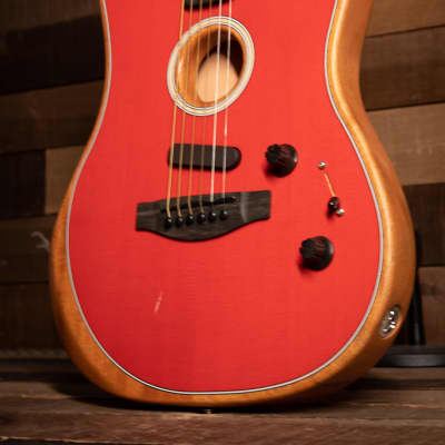 Fender American Acoustasonic Strat, Ebony Fingerboard, Dakota Red - Blem image 6