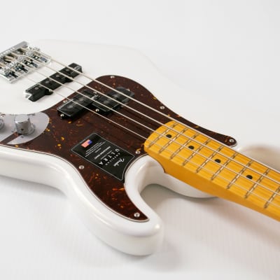 Fender American Ultra Precision Bass - Arctic Pearl with Maple Fingerboard image 4