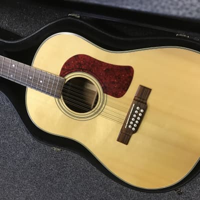 Washburn D-24S-12 string acoustic guitar 1995 in Natural excellent-mint condition with hard case image 6