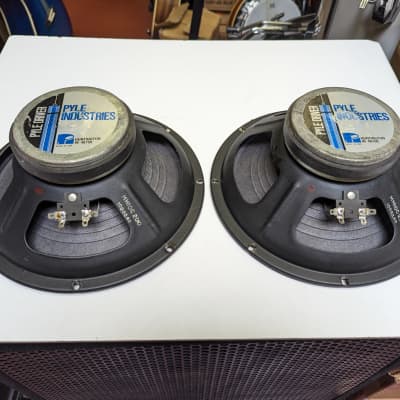Matched Pair! 1982 Pyle 60 Watt Ceramic Magnet 10" Guitar/PA Speakers - Fresh Recones - Look Really Good  - Sound Excellent! image 1