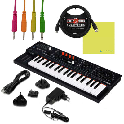Arturia MiniFreak 37 Key Polyphonic Hybrid Keyboard Bundle w/ Pig Hog 4-Pack 12" Mono Patch Cables, Pig Hog 6' MIDI Cable, Power Supply, USB Cable & Liquid Audio Polishing Cloth image 1