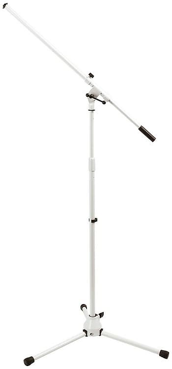 On-Stage MS7801W Tripod Boom Microphone Stand - White image 1