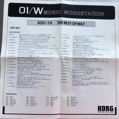 XSC-1S BEST OF M&T (KORG 01/W用カード) Korg Korg 01W Best of M&T cards | Reverb