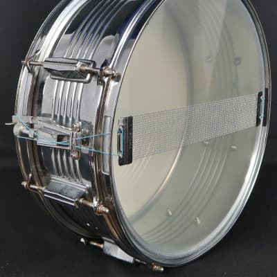 Vintage Ludwig Rocker 14" x 5" Ribbed Steel Snare Drum 8-Lug Percussion image 7