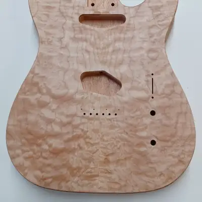 Shepard Custom Guitars  Telecaster Body Quilted Maple Top On 1pc Mahogany Backroute  2022 Unfinished image 2