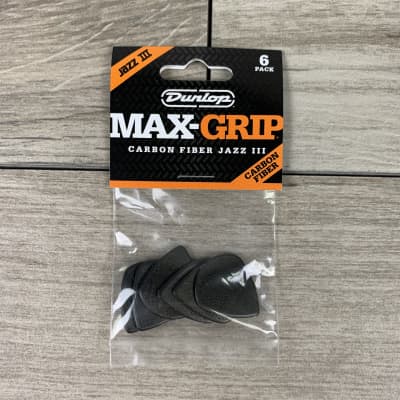 Dunlop Max-Grip Jazz III Carbon Fiber Picks, 6-Pack image 1