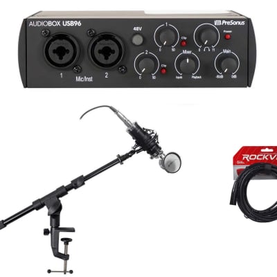 PreSonus AudioBox GO Audio Interface Bundle with XLR Cable, USB-C Adaptor,  and Polishing Cloth