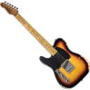 ESP LTD TE-254 Left-Handed Electric Guitar Distressed 3-Tone Burst