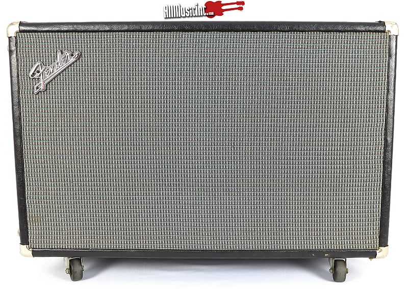 Vintage Fender 2x12 Piggyback Electric Guitar Amplifier Cabinet Jensen C12NS Speakers image 1