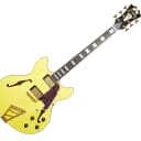D'Angelico Deluxe DC w/ Stairstep Tailpiece Matte Electric Yellow - B Stock