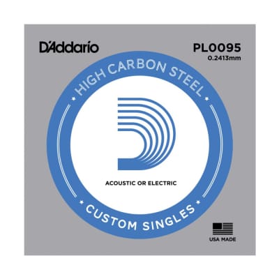 D'Addario PL0095 Plain Steel Single Guitar String .0095 image 1
