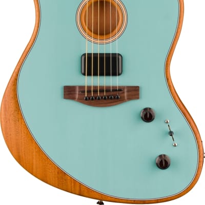 Fender Acoustasonic Player Jazzmaster Acoustic-Electric Guitar, Ice Blue w/ Bag image 2