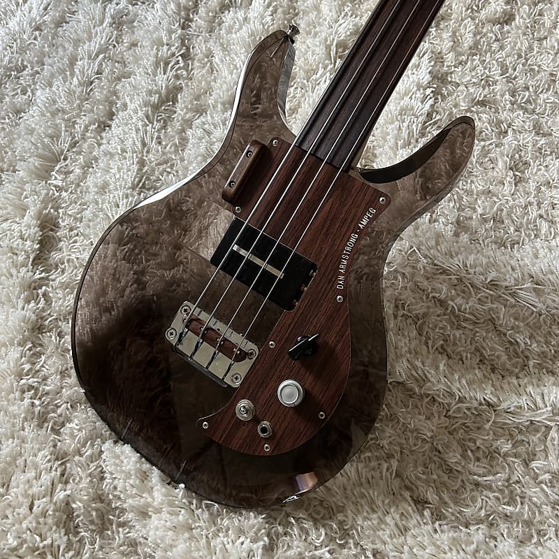 1998 Ampeg Dan Armstrong Lucite Reissue Fretless Conversion Electric Bass image 1