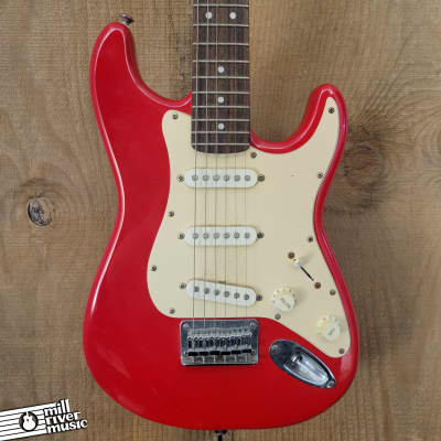 Squier Mini Stratocaster Red Electric Guitar Used image 1