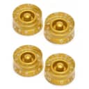 NEW (4) Vintage Style Speed Knobs fits USA Split Shaft Pots 1/2" height - GOLD