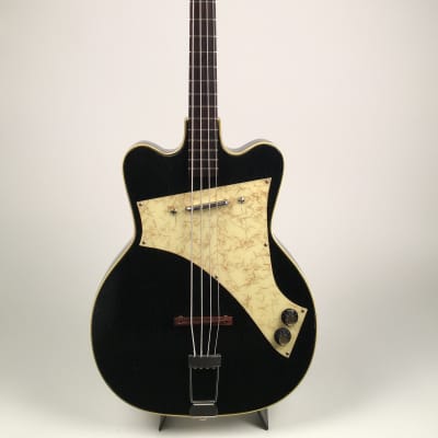 Very Rare 1960 Kay K5970J Professional Electric Jazz Bass in Black with Kay Case image 11