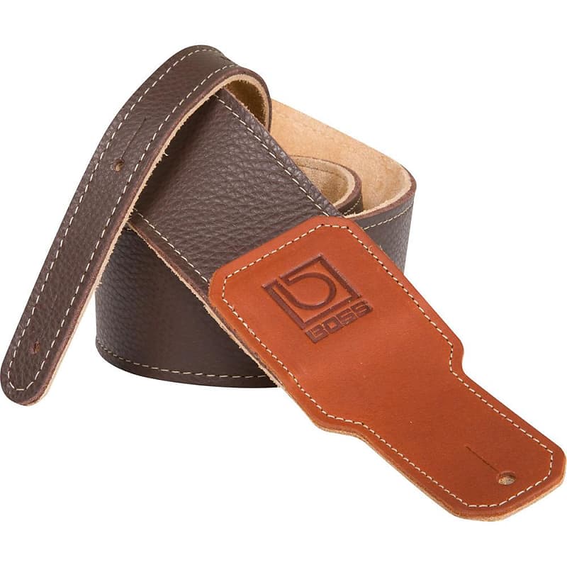 BOSS BSL-25-BRN Leather Instrument Strap - 2.5" Width, Brown image 1