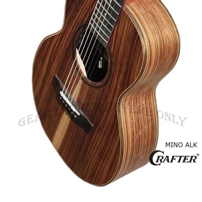 Crafter Mino ALK Solid acacia koa electronic acoustic guitar with armrest travel guitar image 6