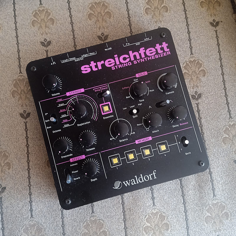 Streichfett string synthesizer top