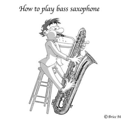 2 boxes of Baritone saxophone Marca Jazz reeds 4 + humor drawing print image 8