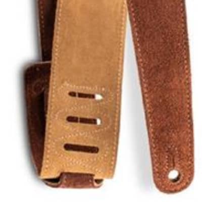 Taylor 2.5" Embroidered Suede Strap Chocolate Brown image 2