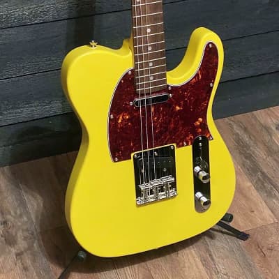 Nashville Guitar Works Custom Nitrocellulose T-Style Yellow Electric Guitar w/ Gig bag image 2