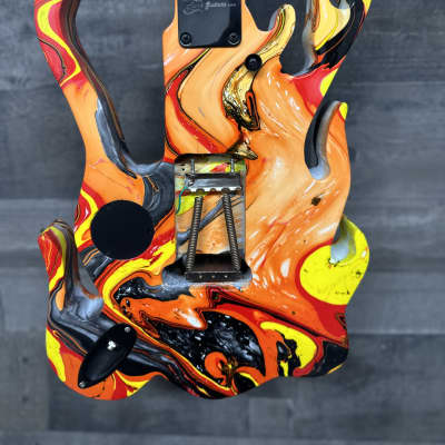 Funk guitars Flame swirl guitar with case! Brand New 2023 image 3
